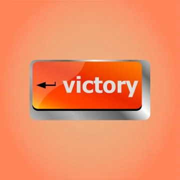 Computer keyboard with victory key. laptop enter button Stock Illustration