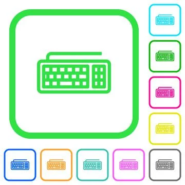 Computer keyboard vivid colored flat icons icons イラスト素材