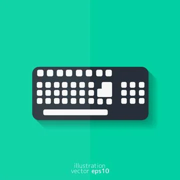 Computer keyboard web icon. Flat design. 스톡 일러스트