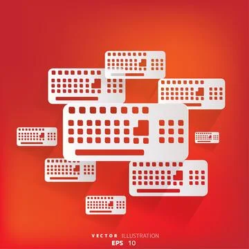 Computer keyboard web icon 스톡 일러스트