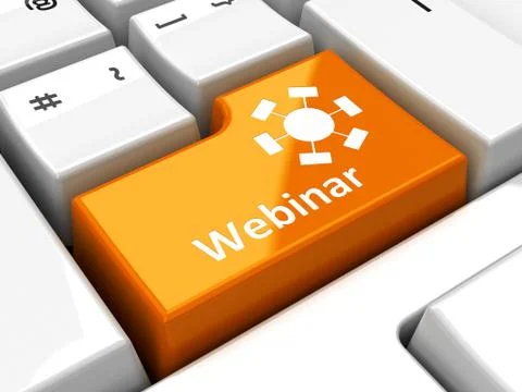 Computer keyboard webinar Illustrazione stock