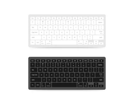 Computer keyboard in white and black color. Keyboard isolated. Vector EPS10 Stock Illustration