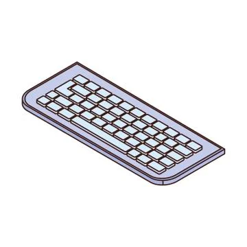 Computer keyboard on white background Illustrazione stock
