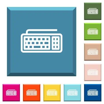 Computer keyboard white icons on edged square buttons イラスト素材