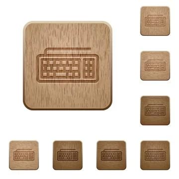 Computer keyboard wooden buttons 스톡 일러스트