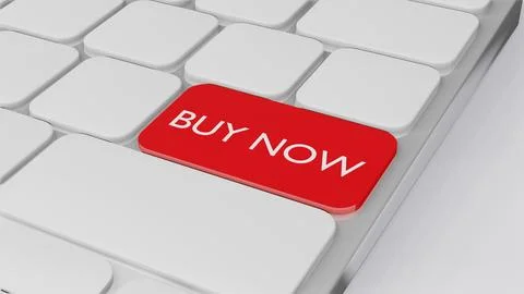 Computer keyboard with word Buy now , Business finance concept 3D randering Stock Photos