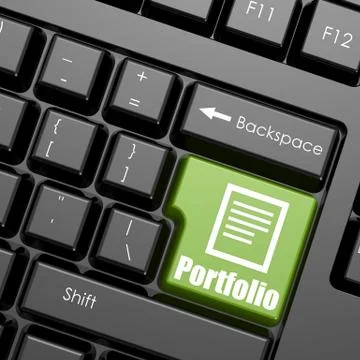 Computer keyboard with word portfolio Stock-Illustration