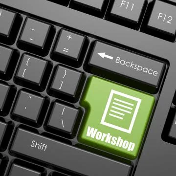 Computer keyboard with word Workshop Illustrazione stock