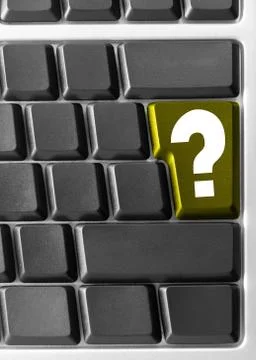 Computer keyboard,  with yellow "question" key Illustrazione stock