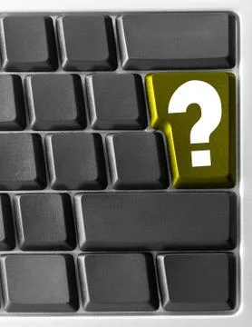 Computer keyboard,  with yellow "question" key Illustrazione stock