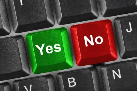 Computer keyboard with Yes and No keys 스톡 사진