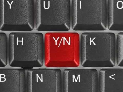 Computer keyboard with Yes and No key 스톡 사진