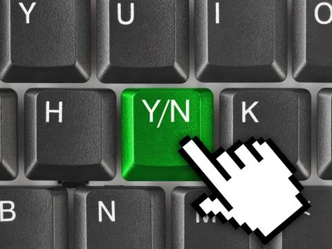 Computer keyboard with Yes and No key 스톡 사진