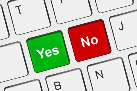 Computer keyboard with Yes and No keys 스톡 사진