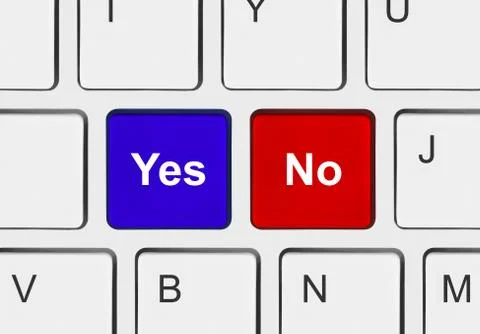 Computer keyboard with Yes and No keys 스톡 사진