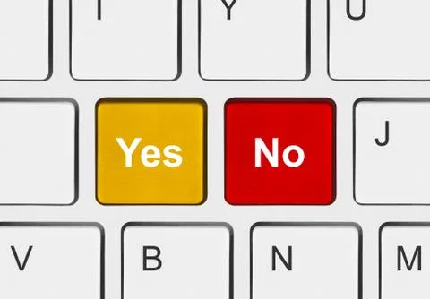 Computer keyboard with Yes and No keys 库存照片