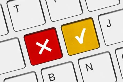 Computer keyboard with Yes and No keys 스톡 사진