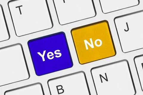 Computer keyboard with Yes and No keys 스톡 사진