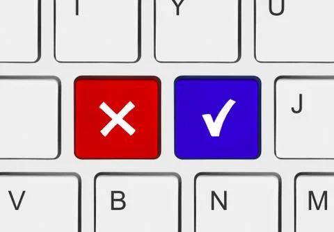 Computer keyboard with Yes and No keys 스톡 사진