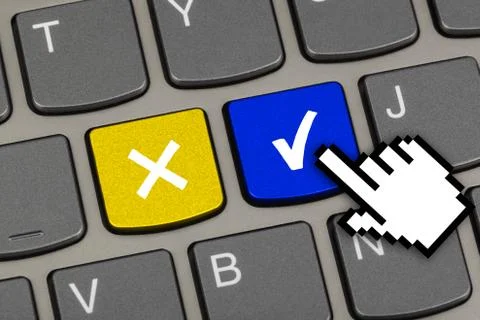 Computer keyboard with Yes and No keys Foto stock