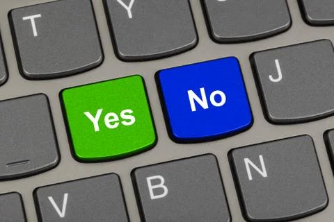 Computer keyboard with Yes and No keys 库存照片