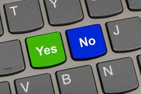 Computer keyboard with Yes and No keys Computer keyboard with Yes and No k... Stockfoto's