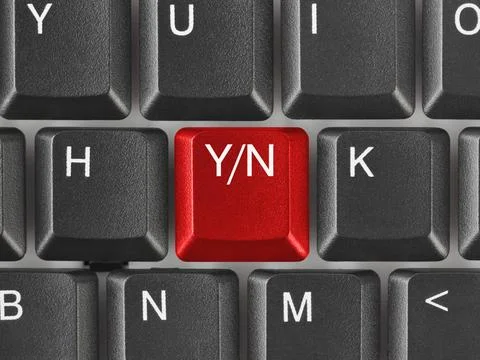 Computer keyboard with Yes and No key Computer keyboard with Yes and No ke... 스톡 사진