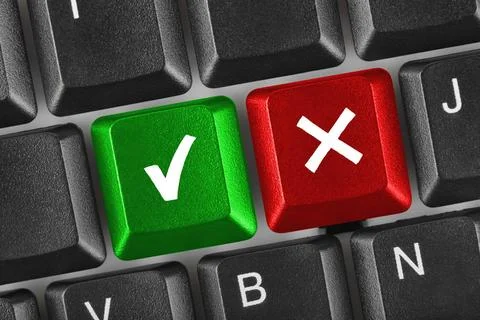 Computer keyboard with Yes and No keys PC keyboard with Yes and No keys - ... 库存照片