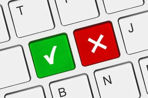 Computer keyboard with Yes and No keys Computer keyboard with Yes and No k... 스톡 사진