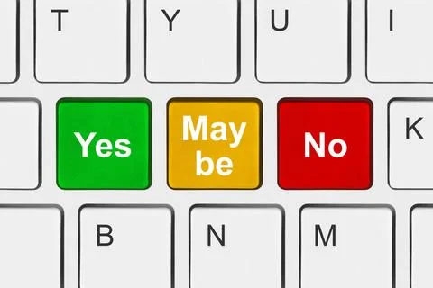 Computer keyboard with Yes No and Maybe keys Computer keyboard with Yes No... 写真素材