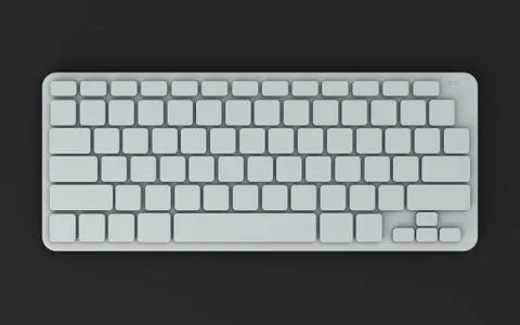 Computer keyboard.Isolated on black background.Top view. Stock Illustration