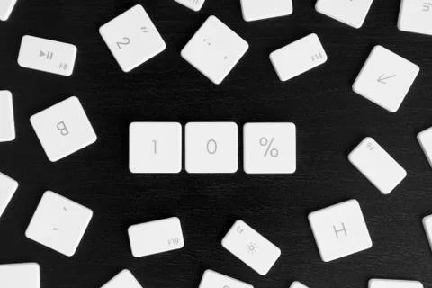 Computer keys arranged to read 10% Foto stock