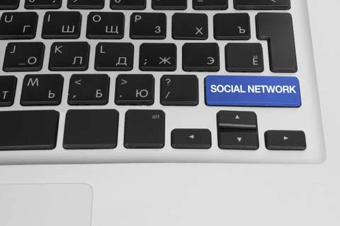 Computer keys concept of internet social networking Stock Photos