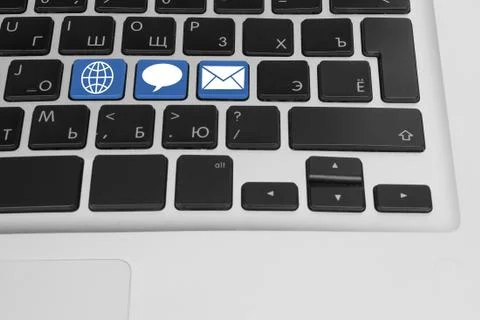 Computer keys concept of internet social networking Stock Photos