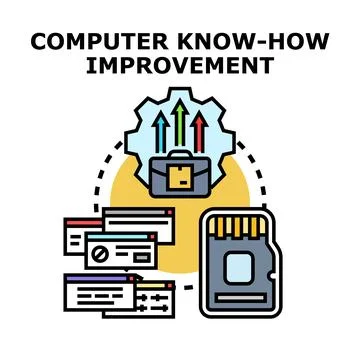 Computer know how improvement in business advancement Illustration