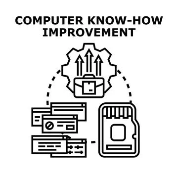 Computer know how improvement in business advancement Stock Illustration
