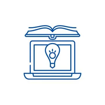 Computer knowledge line icon concept. Computer knowledge flat vector symbol Stock Illustration