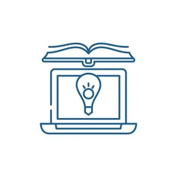 Computer knowledge line icon concept. Computer knowledge flat vector symbol Stock Illustration