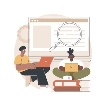 Computer Lab abstract concept vector illustration. Stock Illustration