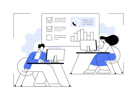 Computer Lab abstract concept vector illustration. Stock Illustration