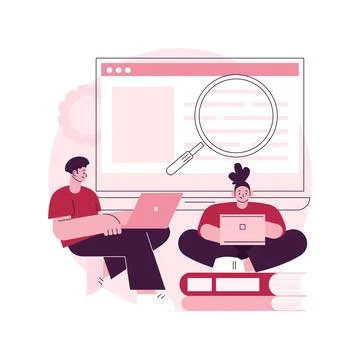 Computer Lab abstract concept vector illustration. Stock Illustration