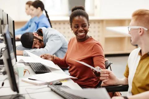 Computer Lab in College Foto stock