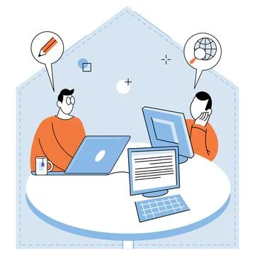 Computer lab. The computer lab metaphor inspires creativity and exploration in Stock Illustration