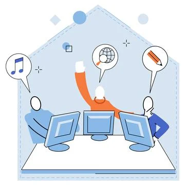 Computer lab. The concept computer lab promotes structured learning and Stock Illustration