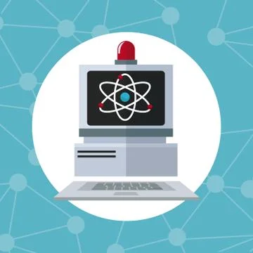 Computer laboratory alert technology discovery Stock Illustration