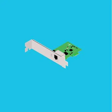 Computer lan card Stock Illustration