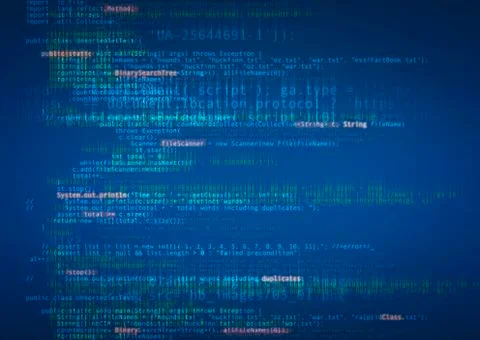 Computer language on screen Stockfoto's