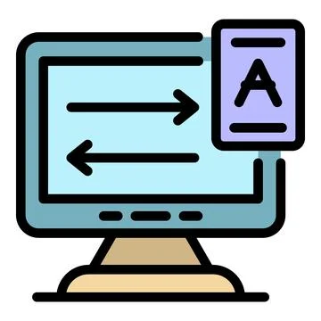 Computer language translator icon color outline vector Illustrazione stock