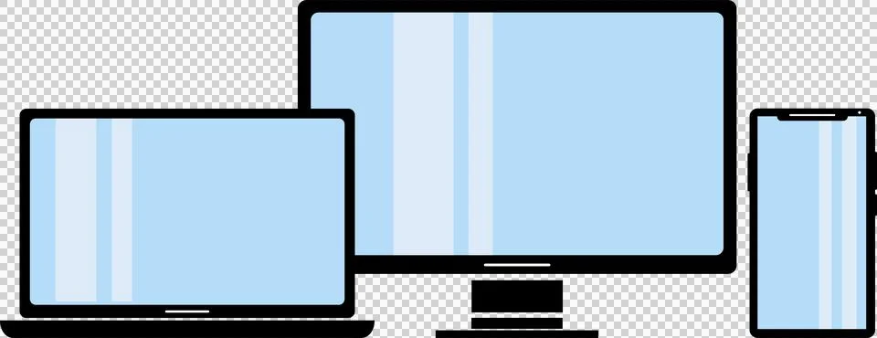 Computer, Laptop and Mobile phone. Technology (1) Ilustração Stock