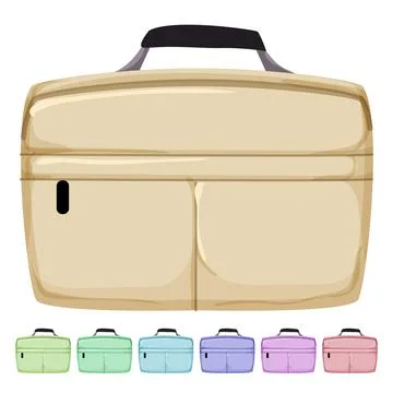Computer laptop bag cartoon vector graphic Stock Illustration